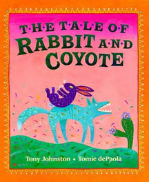 The book jacket shows a very mean rabbit who is trying to trick coyote into thinking that he is his friend.