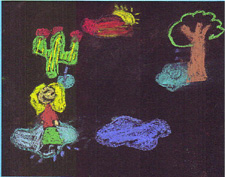 The sun is coming out and there are lots of puddles, in one is a girl splashing.