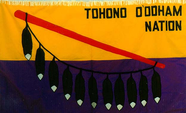 This is a photograph of the Tohono O'odham Nation's flag.