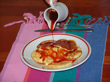 Pancakes with sagurao syrup